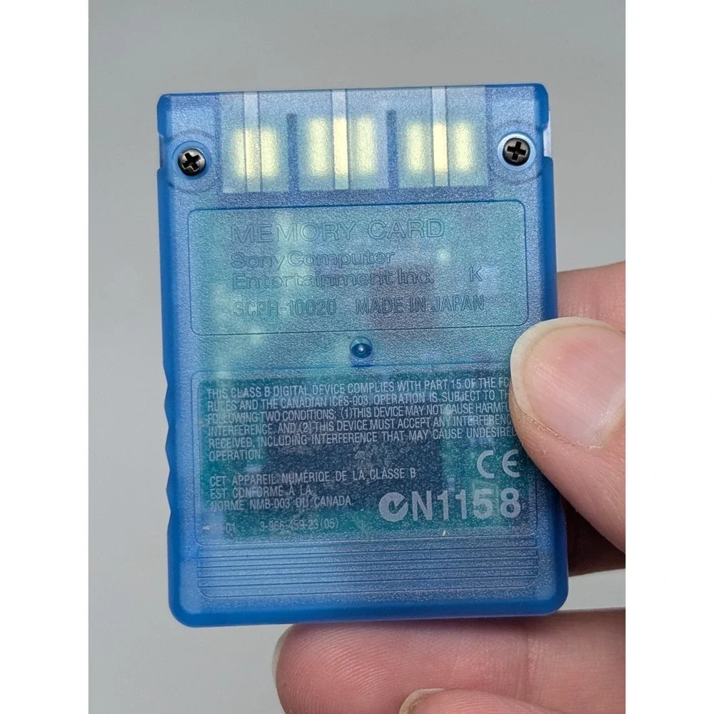 PS2 Memory Card 8MB Clear Blue OEM SCPH-10020 Sony Playstation 2 AUTHENTIC